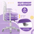 thumbnail image 4 of Costway Kids Desk Chair Study Computer Chair with Adjustable Height, Lumbar Support Purple, 4 of 9