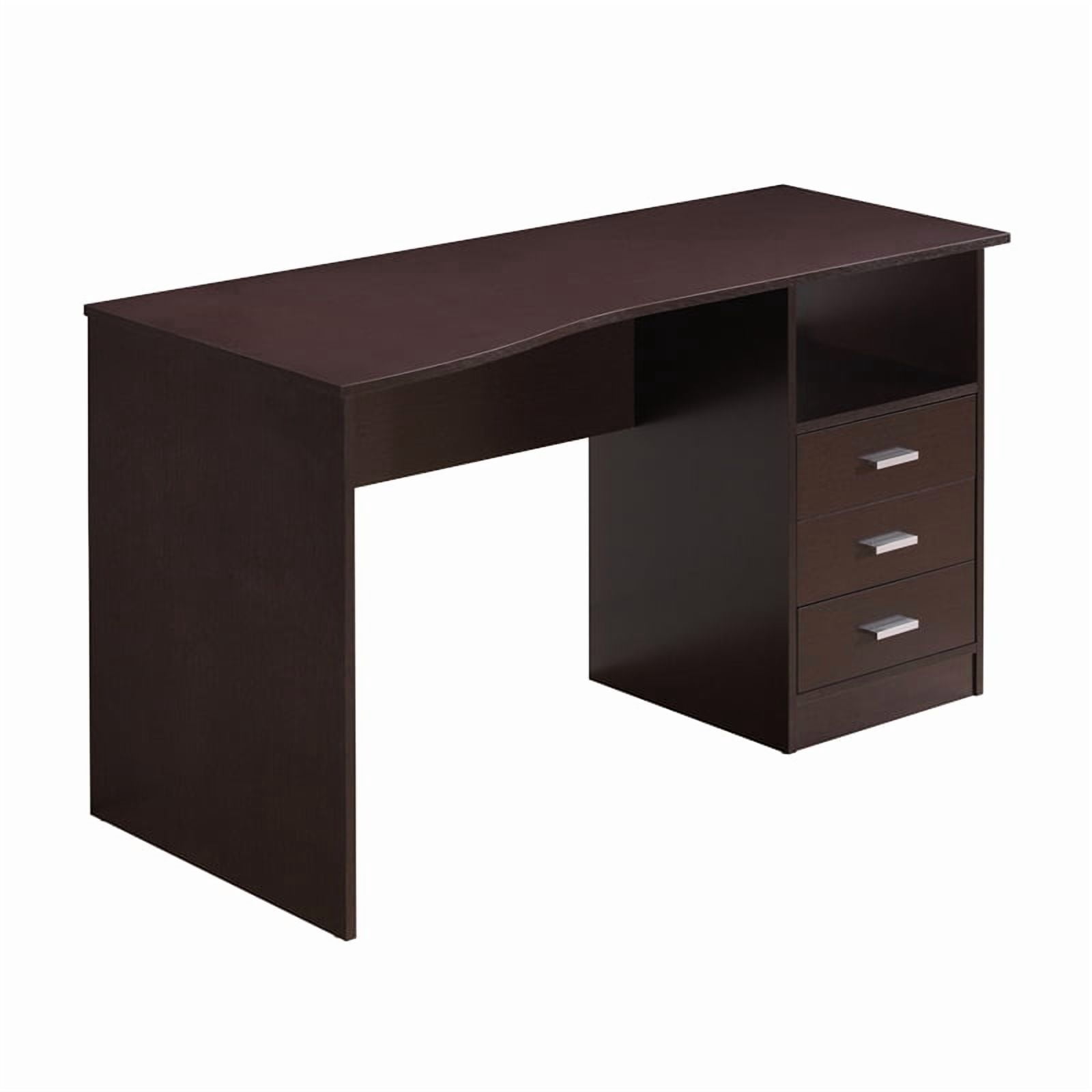 Techni Mobili Classy Computer Desk with 3 Drawers in Espresso