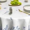 thumbnail image 4 of Spring Summer Tablecloth 60×60 Inch Round, Wild Flowers Floral Blue Washable Seasonal Table Cover for Party Picnic Dinner Decor, 4 of 6