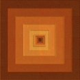 thumbnail image 1 of Ahgly Company Tapis d'Intérieur Lavable à la Machine, Carré, Transitionnel, Orange Rouge Orange, Tapis de Zone, 4 Pieds Carré, 1 of 7