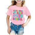 thumbnail image 1 of PMVFHDE T-Shirts Fille Hauts Graphiques T-Shirt Fille Hauts Manches Courtes Hauts Fille T-Shirt Enfants Rentrée des Classes Graphique Manches Courtes Col Rond T-Shirt Lumineux et Confortable pour Rose, 4-5 Ans, 1 of 4