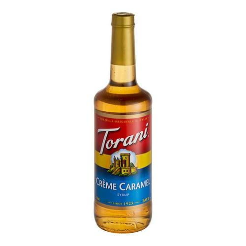 Torani Crème Caramel Syrup – Decadent French Custard & Buttery Caramel, 750 mL (25.36 oz) Premium Glass Bottle