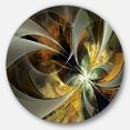 thumbnail image 2 of Designart - Art Mural Cercle en Métal Floral Fleur Fractale Dorée Symétrique, 2 of 4