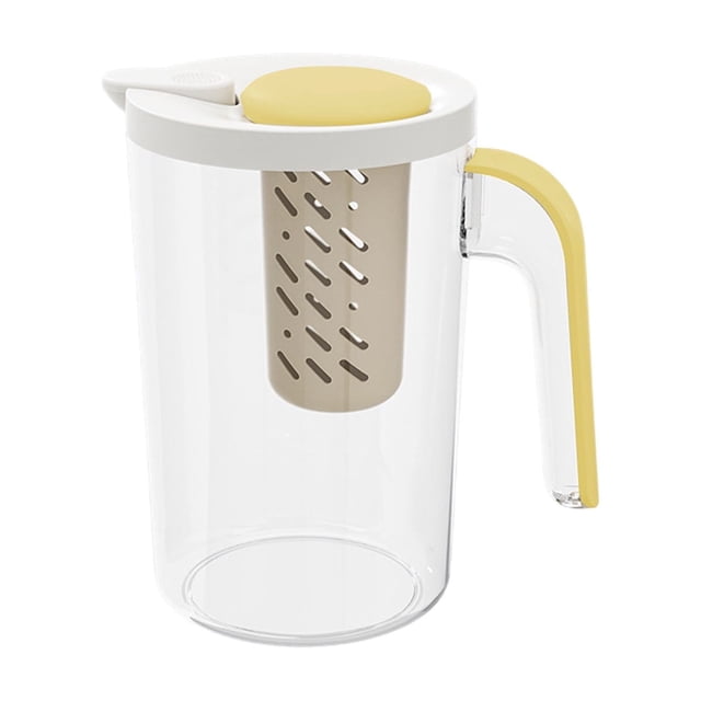 Yellow 2L Leakproof Water Kettle With Easy-Pour Spout Bpa-Free Plastic Pitcher For Iced Tea Infused Water Juice Storage #3uj9E