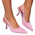 thumbnail image 4 of hopeusnice Liquidation Escarpins à Bride Arrière pour Femmes à Bout Pointu à Talon Kitten Chaussures Habillées à Talon Bas Confortables à Enfiler Mariage Fête Chaussures de Mariée Rose 43, 4 of 6