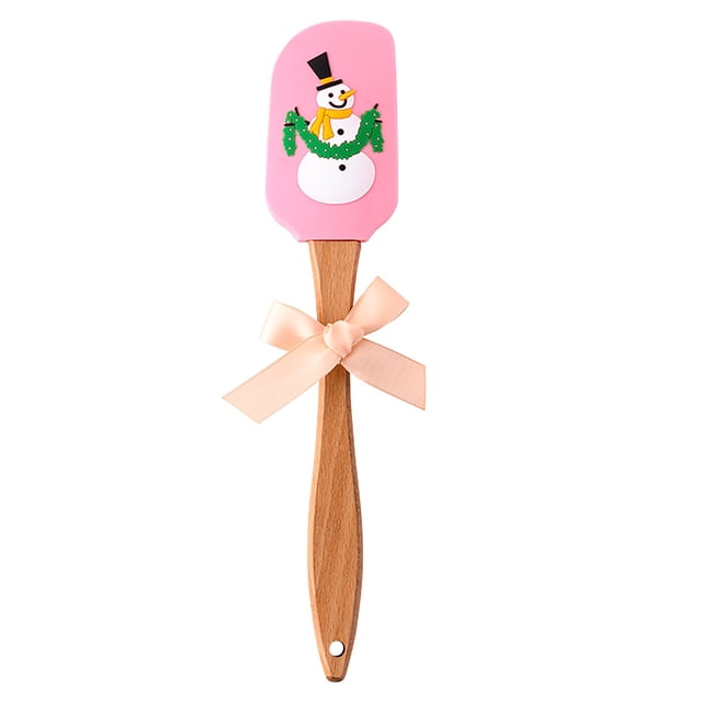Gkeoshab Bakeware Scraper Kitchen Handle Baking Wooden Tools Design Spatula Silicone Christmas Kitchen,Dining & Bar Home & Garden