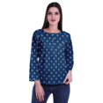 thumbnail image 1 of Moomaya Printed Button Placket Full Sleeve Top Round Neck WoMen's Casual Summer Tunic, 1 of 5