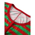 thumbnail image 4 of FOCUSNORM Christmas Family Matching Nightwear, Striped Round Neck Long Sleeve Jumpsuit, 4 of 6