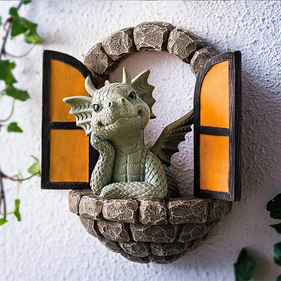 Qixi Garden Statue Outdoor Decor Garden Dinosaur Eating Gnomes Figurine Yard Art Ornaments for Fall Garden Sculptures & Statues for Outside Lawns Patio Yard Garden Birthday Gifts A Clearance