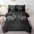 thumbnail image 1 of Erosebridal Ensemble de Literie à Imprimé Cœur d'Amour Format Simple, Ensembles de Couette Romantiques de la Saint-Valentin avec Draps, Noir, Réversible, 1 of 5