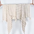 thumbnail image 3 of Natural striped throw 50"x60" - Cream, 3 of 3