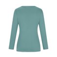 thumbnail image 4 of Yuyuzo Tunique Ou Hauts à Porter avec des Leggings pour Femmes, T-Shirts Décontractés à Manches Longues à Col Rond, T-Shirt Torsadé à l'Avant, Blouse, 4 of 5