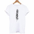 thumbnail image 4 of LSLJS T-Shirts pour Femmes Mode Femmes T-Shirt à Manches Courtes Imprimé Plume Haut Décontracté Tee Blouse, 4 of 4