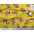 thumbnail image 2 of Soimoi Rayon Fabric Leaves & Pink Flower Floral Decor Fabric Printed Yard 42 Inch Wide, 2 of 3