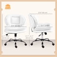 thumbnail image 3 of HOMCOM Chaise de Bureau à Croisillons avec Roulettes, Chaise de Bureau Grand Sans Accoudoirs, Blanc, 3 of 10