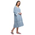 thumbnail image 2 of Moomaya Robe de Nuit en Coton à Manches Longues à Encolure Carrée Imprimée pour Femmes, 2 of 6