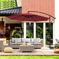 thumbnail image 1 of Costway 10FT Patio Offset Hanging Umbrella Easy Tilt Adjustment 8 Ribs Backyard Burgundy, 1 of 10