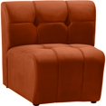 thumbnail image 3 of Meridian Furniture Limitless Fauteuil Modulaire Rembourré en Velours Cognac, 3 of 7