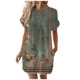 thumbnail image 1 of TJAZFJPA Robes en Denim pour Femmes Femmes Robe T-Shirt Douce à Manches Courtes Robe Tunique d'Été Décontractée Robe Imprimée Ample avec Poches Robe Rouge pour Femmes Longue Robe Noire Femmes, 1 of 7