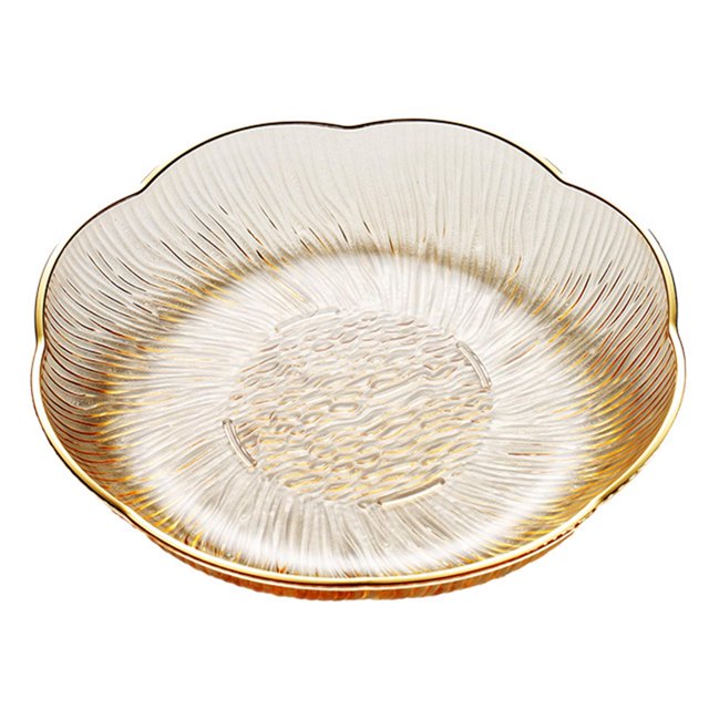jifeng Assiette à Fruits Support Multifonctionnel pour Fruits Dessert Collation Transparent Or