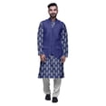 thumbnail image 1 of Atasi Indian Kurta Pyjama Jacket Set For Men Mandarin Collar Casual Clothing, 1 of 5