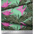 thumbnail image 3 of Soimoi Modal Satin Fabric Floral & Leaves Tropical Print Sewing Fabric Yard 42 Inch Wide, 3 of 3
