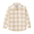 thumbnail image 4 of vdgthytj Toddler Boys Girls Plaid Button down Shirts Kids Collared Long Sleeve Uniform Dress Shirt Tops Spring Fall Clothes, 4 of 7