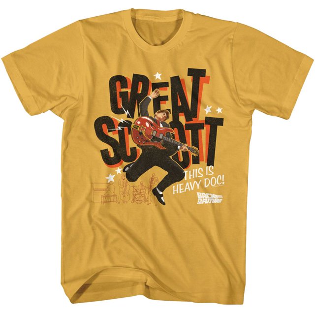 Back To The Future Great Scott Guitar Playing Ginger Adult T-Shirt M