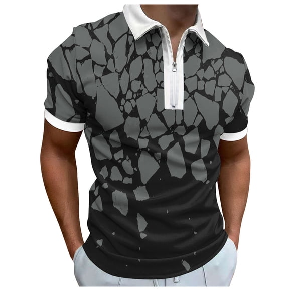 Ketyyh-chn99 Men's Dress Shirts 2024 Dress Shirts for Men Tee Shirts for Men Loose Printing T-Shirt Top Black,XL