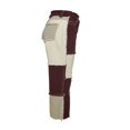 thumbnail image 4 of Women Color Block Jeans Middle Waist Pockets Patchwork Straight Trousers Casual Style Bottoms Green XXL, 4 of 8