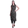 thumbnail image 1 of Moomaya Ensemble Kurta et Pantalon Sans Manches pour Femmes à Col Peter Pan Imprimé, Ensemble Ethnique 2 Pcs, 1 of 6