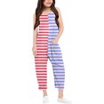 thumbnail image 1 of Girls Overall Striped Jumpsuits Rompers for Girls Spaghetti Strap Overalls with Side Pockets Outfits for Girls 8-10 Y, 1 of 6