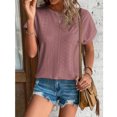 thumbnail image 2 of Hauts à Manches Courtes pour Femmes Mode Printemps/été Décontractée Ample Col Rond Manches Courtes Haut pour Femmes Aguichant Hauts d'Été pour Femmes Hauts à Manches Courtes T-Shirts pour Femmes Mode, 2 of 9