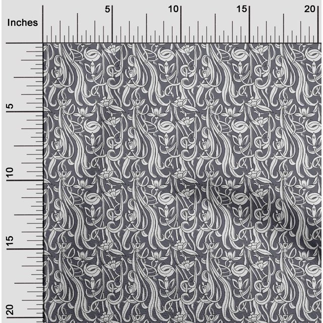 oneOone Cotton Silk Fabric Leaves & Floral Block Print Fabric By Yard 42 Inch Wide
