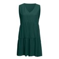 thumbnail image 4 of Penkiiy Robe Tunique d'Été pour Femme Sans Manches à Col en V Décontractée Ample Fluide Évasée Robe Débardeur m Vert, 4 of 8