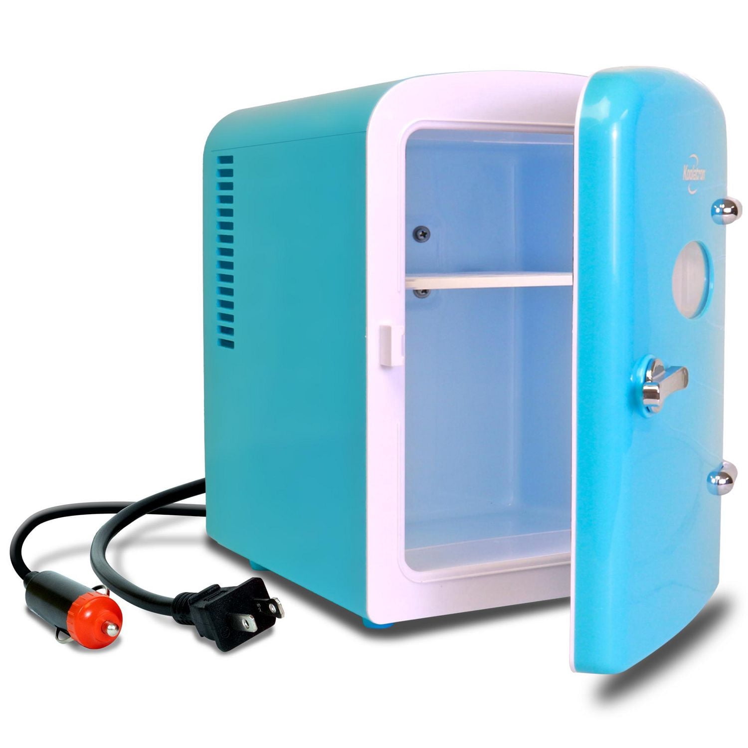 Koolatron Frigo Mini Thermoélectrique Portable Rétro 6 Canettes, 4,2 Quarts, 12V DC/110V AC, pour Maison, Chambre d'Étudiant, Voiture, Bateau, Boissons et Plus