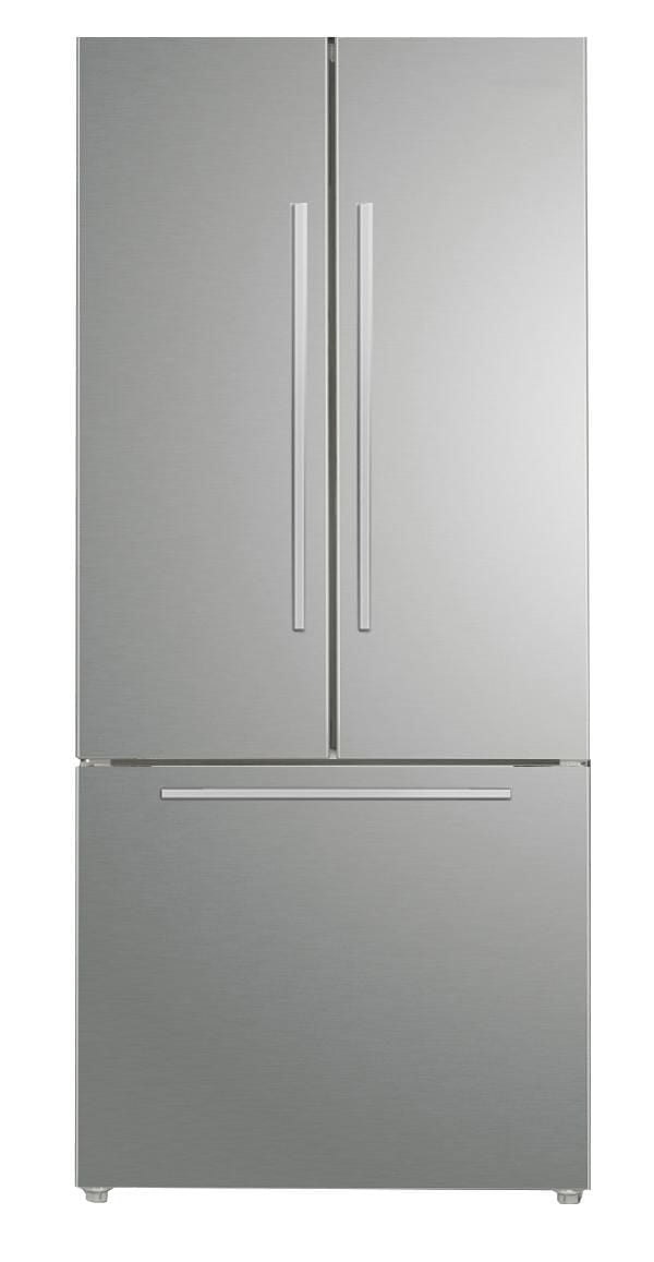 Marathon 18 cu.ft. French Door Bottom Mount<br>Frost Free Refrigerator in Stainless Steel