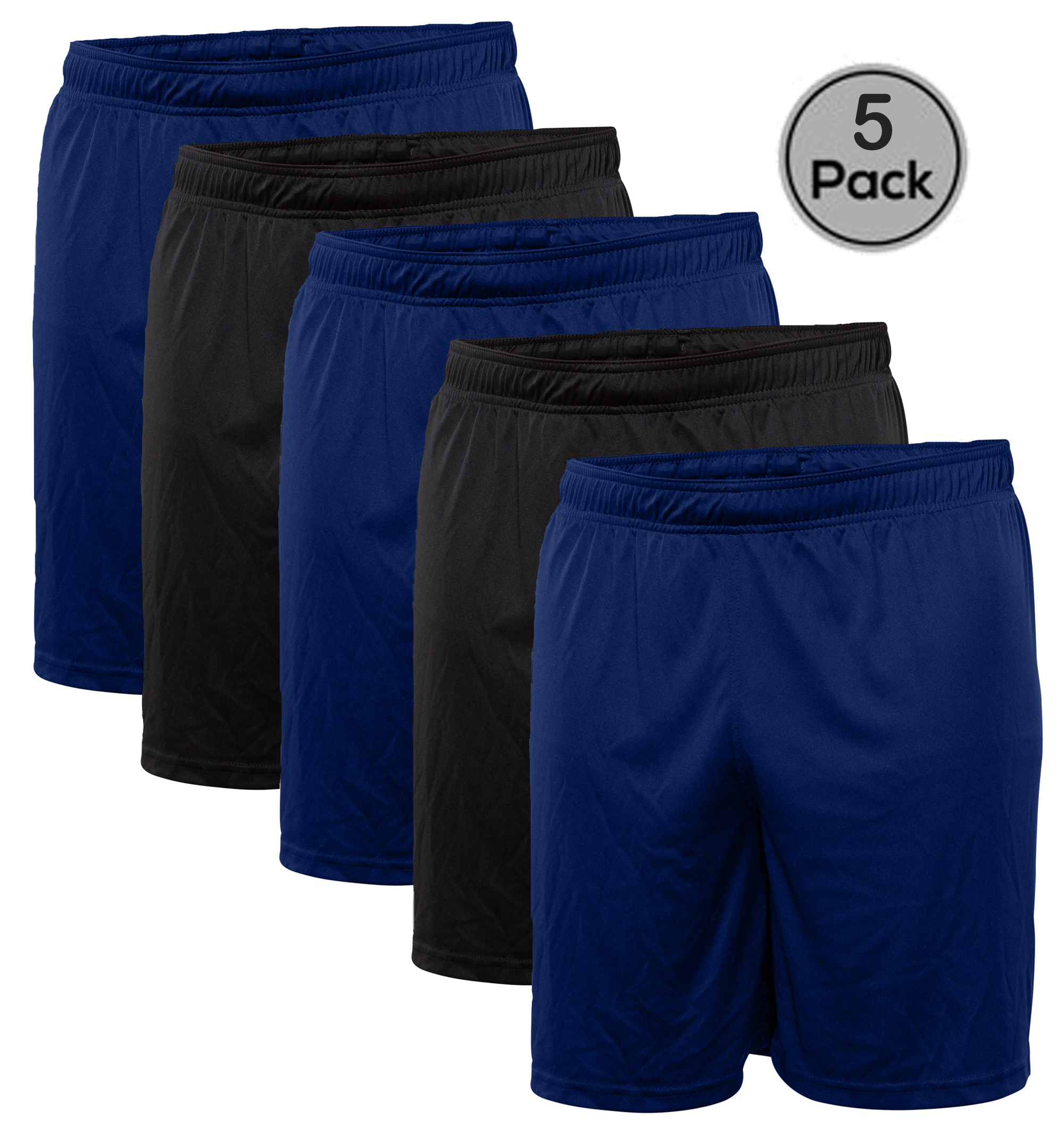 Blank Activewear Pack of 5 Men's short, Quick Dry Performance fabric