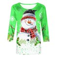 thumbnail image 4 of Jienlioq Hauts Grande Taille pour Femmes Mode T-Shirt Décontracté de Noël pour Femmes à Imprimé Col Rond Manches 3/4 Haut Blouse Rabais, 4 of 5