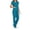 Sky Blue, variant on RKSTN Womens Scrubs Nursing Uniform Set Solid Color V Neck Short Sleeve Pocketed Scrubs Top Elasticated Straight Leg Pants with Pockets Doctor Nurse Cozy Fit Workwear