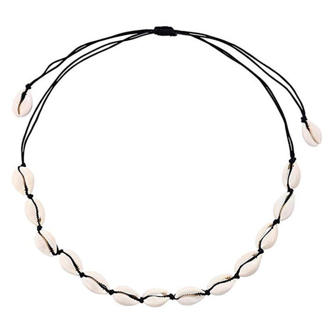Collier Coquillage Naturel pour Femme, Ras-du-Cou Coquillage Fait à la Main Collier Ajustable Bijoux Bohème Plage d'Hawaï