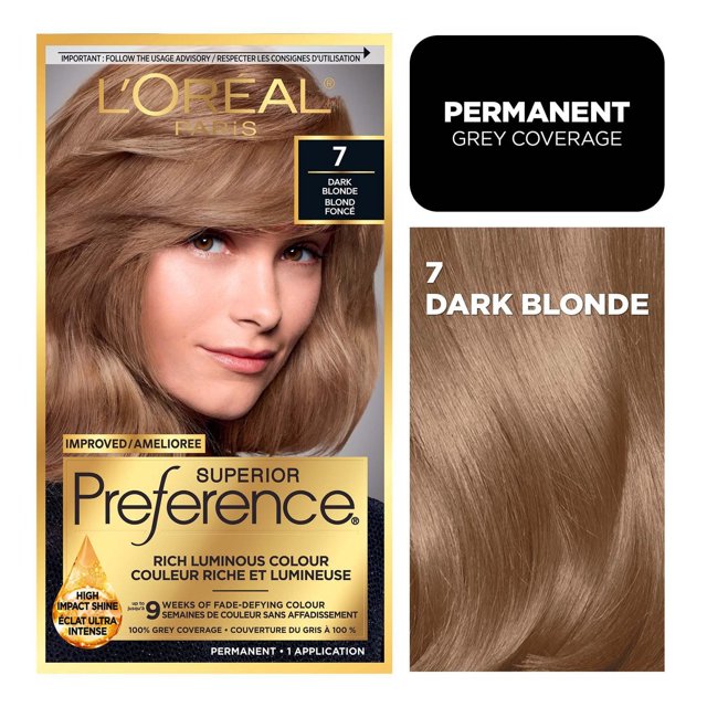 L'Oréal Paris Superior Préférence, Coloration Permanente, 7 Blond Foncé, 1 kit