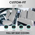 thumbnail image 2 of FH Group Neoprene Waterproof Custom Fit Car Seat Covers for 2017-2024 Tesla Model 3 Solid Gray Full Set, 2 of 10