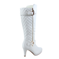 thumbnail image 3 of Bottes à Talons Hauts à Fermeture Éclair à Bout Rond Décontractées pour Femmes Dames (Blanc, 8.5), 3 of 5