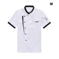 thumbnail image 2 of serony Chef Jacket Men Chef Coat Skin Friendly Chef Uniforms O-Neck Cheap Short Sleeve Tops Bakery Cooking Clothes Work Wear White M, 2 of 9