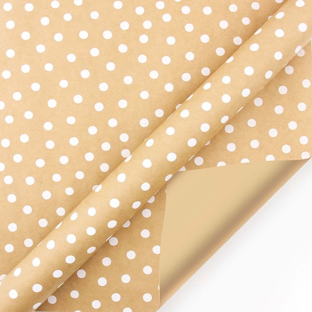 PVCS Holiday Reversible Wrapping Paper Bundle, Rustic Christmas (Pack of 1, 145 sq. ft. ttl) Dots