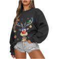 thumbnail image 1 of Noël Chandail en Molleton Noël Mode Femme Décontractée Manches Longues Col Rond Imprimé Dames Chandail en Molleton Hauts Blouse Filles Chandail en Molleton sur Clearance, 1 of 2