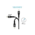thumbnail image 4 of LAX MFi Certified Durable Braided Nylon Charge/Sync Lightning Cables 4ft, Noir, 4 of 5