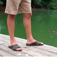thumbnail image 4 of OKABASHI Men's Torino Slides (Black, XL)| Basket-Woven, Open-Toe Design | Nice Men's Slides w/Arch Support, 4 of 4