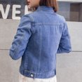 thumbnail image 2 of Veste Blazer Femme Femmes Mode Revers Uni Décontracté Boutons Blazer Jeans Veste Cardigan, 2 of 6